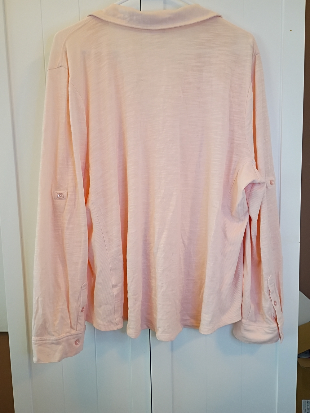 Caslon Pale Pink Long-Sleeve Button Down Pocket Shirt - Picture 5 of 7